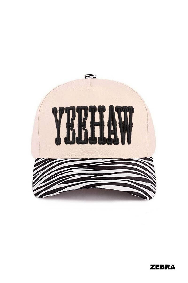 Yeehaw Two-tone Canvas Cotton Cap: LEOPARD