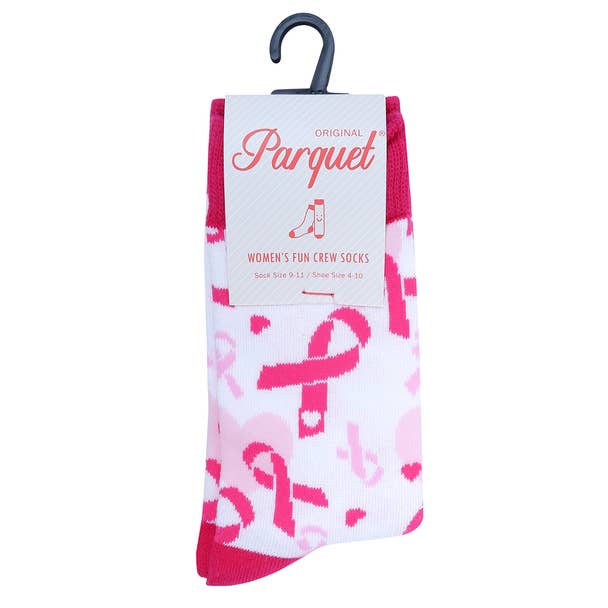 Women's Breast Cancer Ribbon Novelty Sock