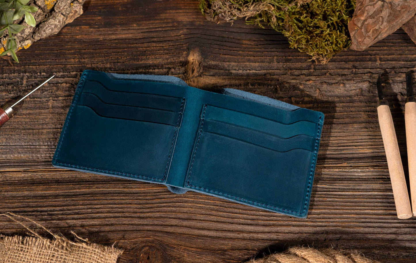 Leather Wallet, Bifold Wallet, Handmade Wallet for Men