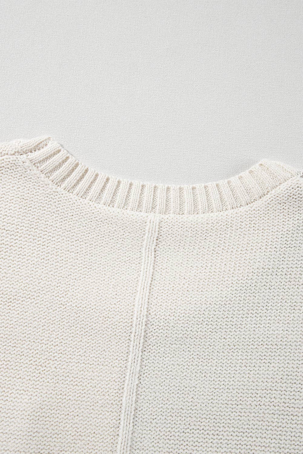 Colorblock Cable Knit Sweater with Pocket & Drop Shoulder