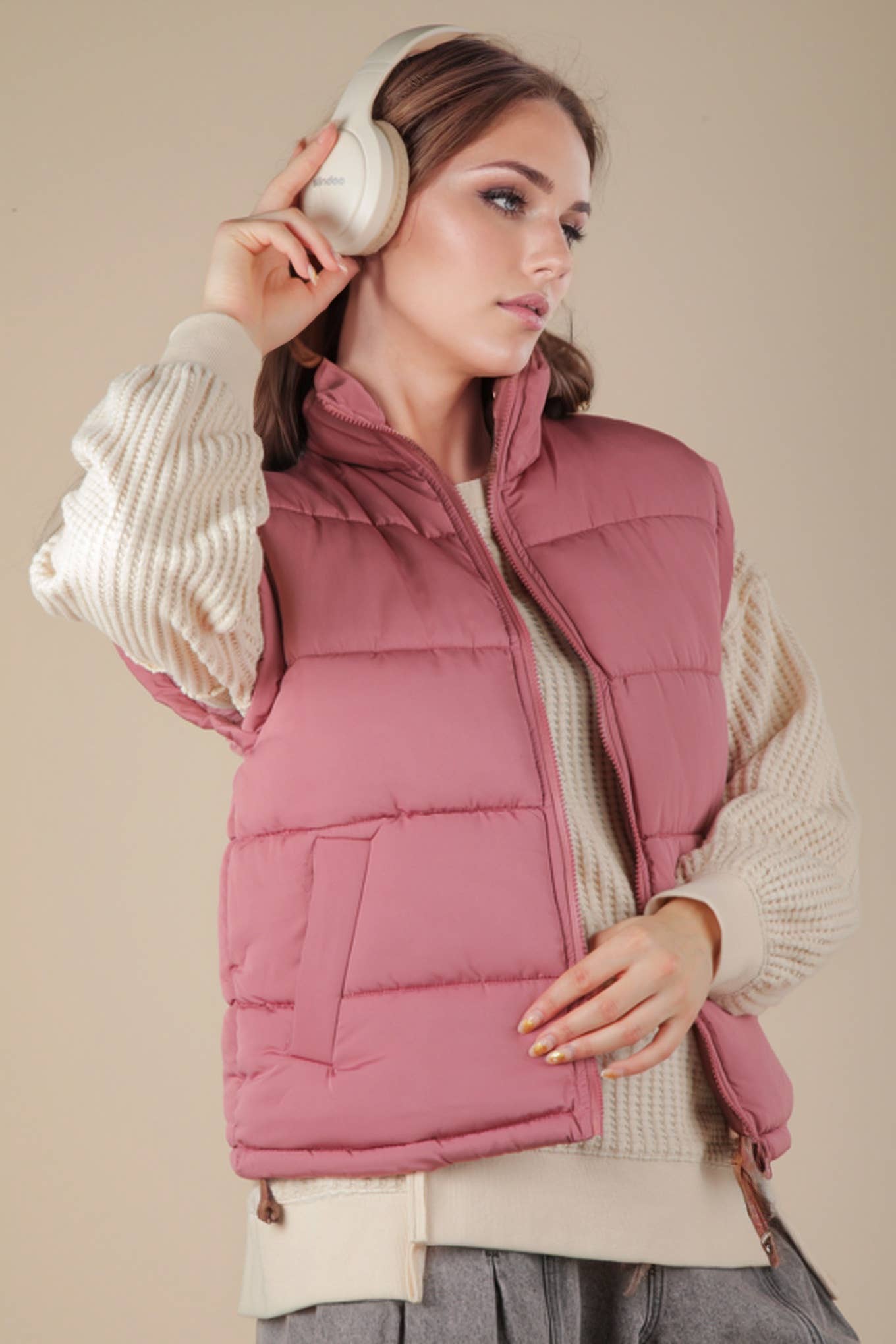 High Neck Casual Comfy Puffer Vest