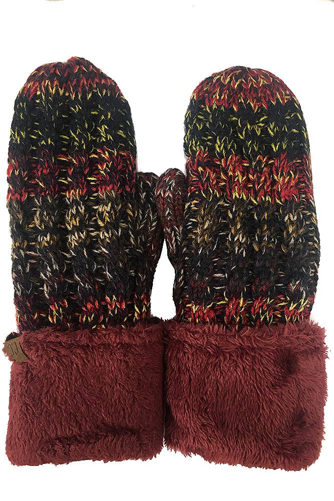 C.C Mitten Glove with Warm Lining Inside: Black