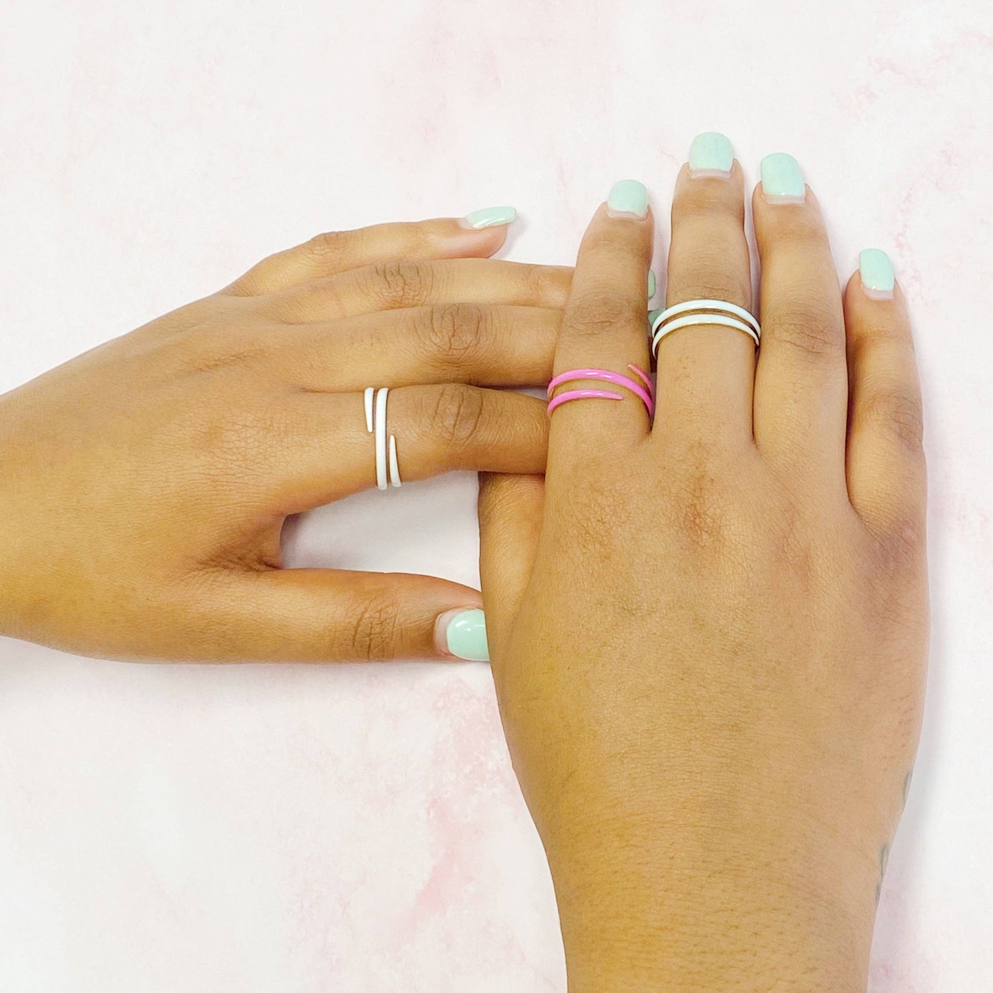 Never Fade Color Swirl Ring: White