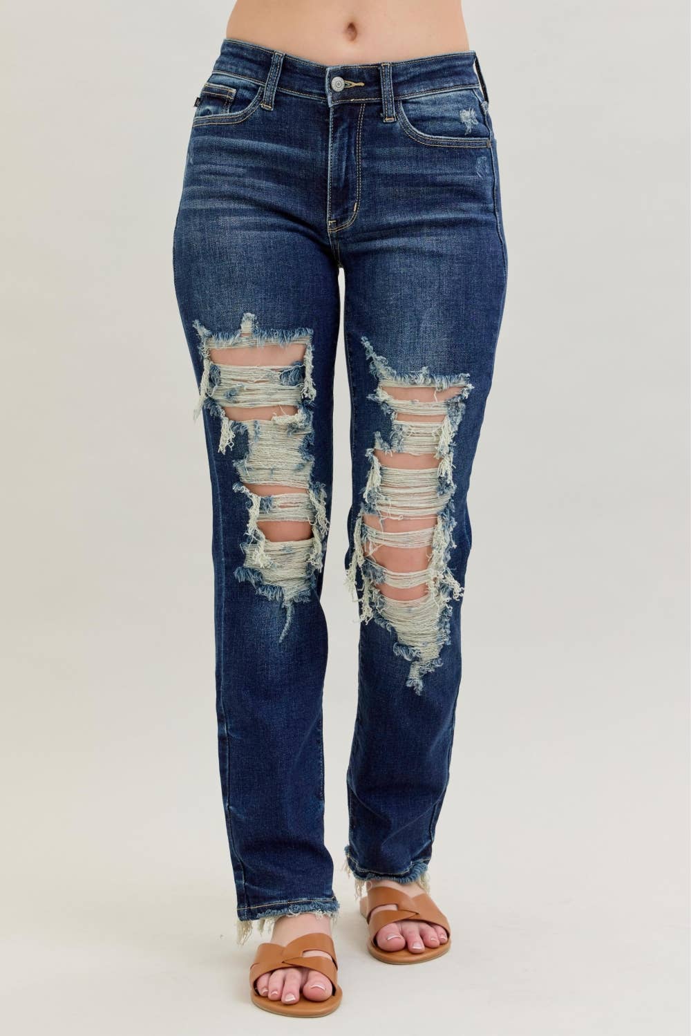 MR Heavy Destroy Straight Judy Blue jeans