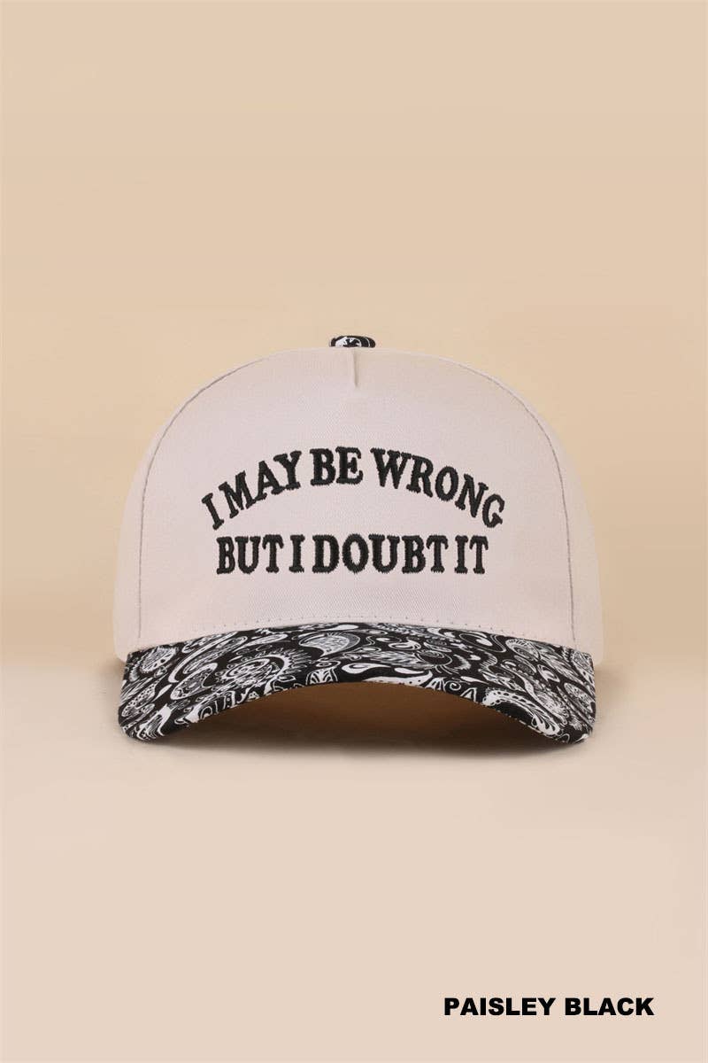 I May Be Wrong But I Doubt It Two Tone Snapback Hat: LEOPARD