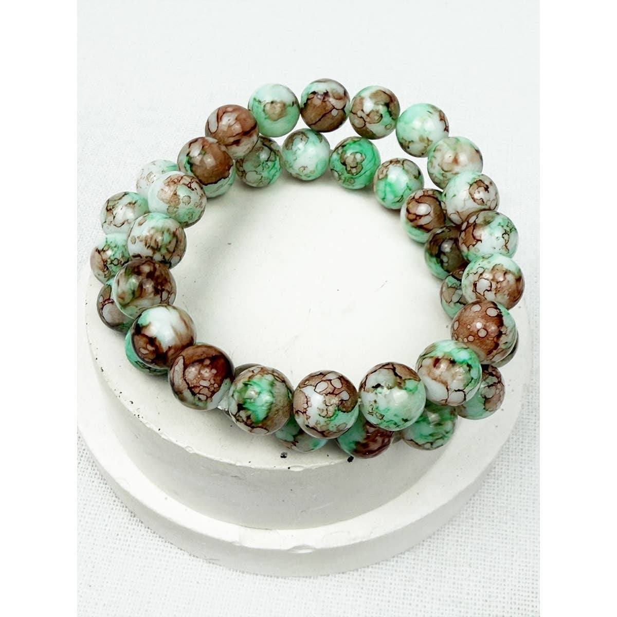 Multi Tone Beaded Stretch Glass Bracelets