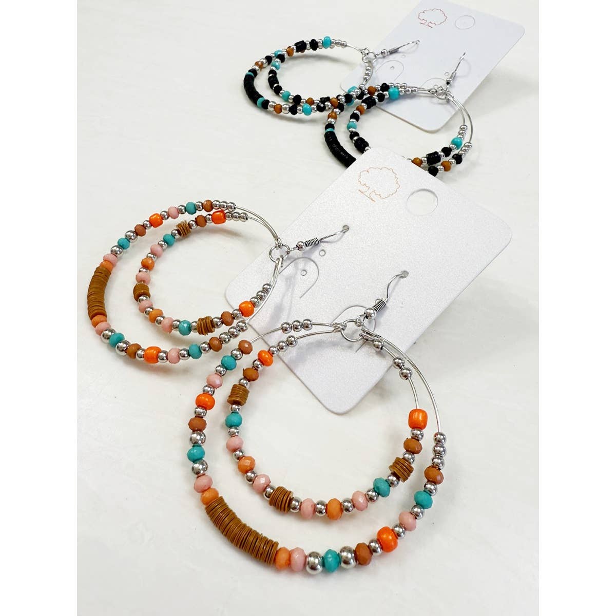 Bohemian Round Circle Hoop Dangle Drop Earrings