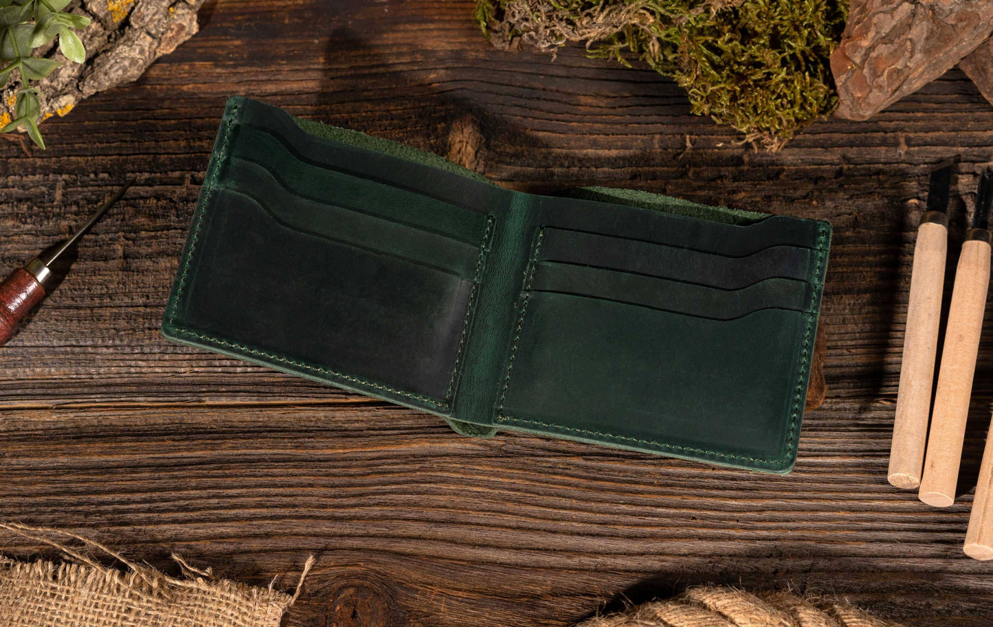 Leather Wallet, Bifold Wallet, Handmade Wallet for Men