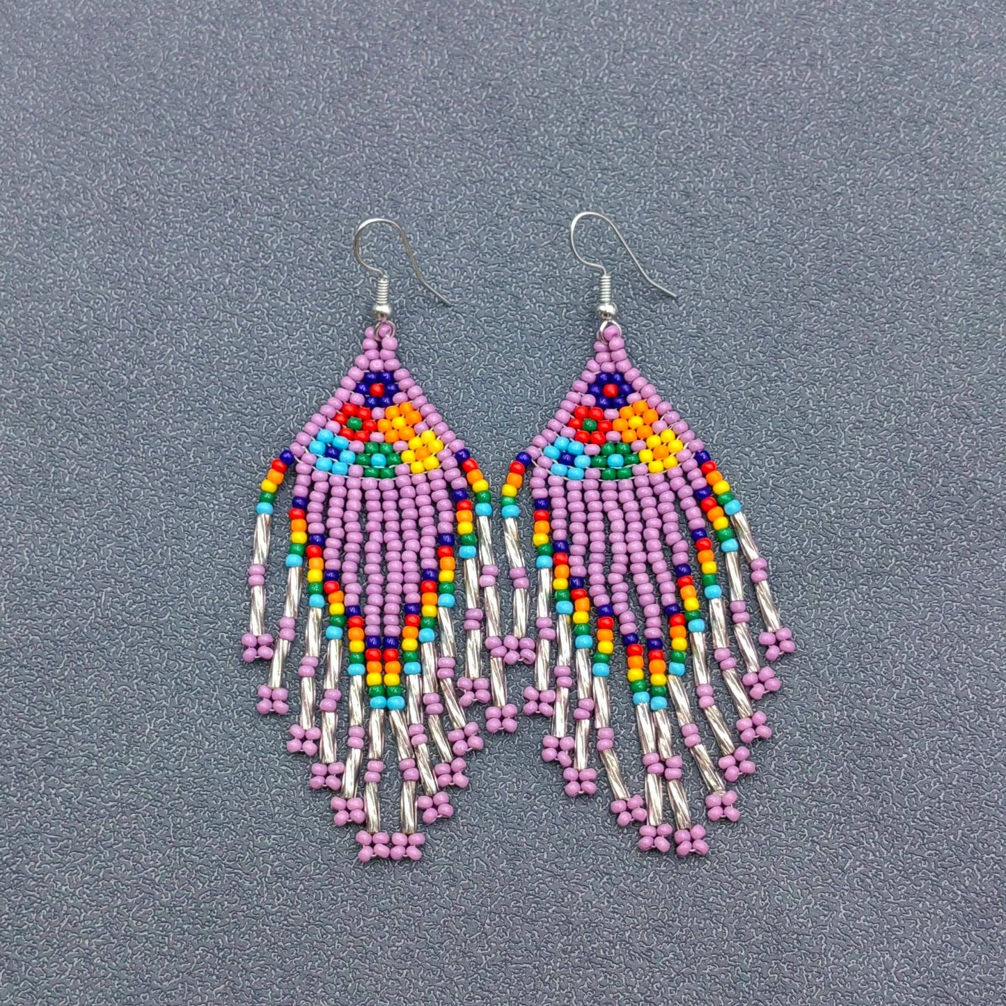 Boho Hand-woven Seed Beans Flower Fringe Earrings