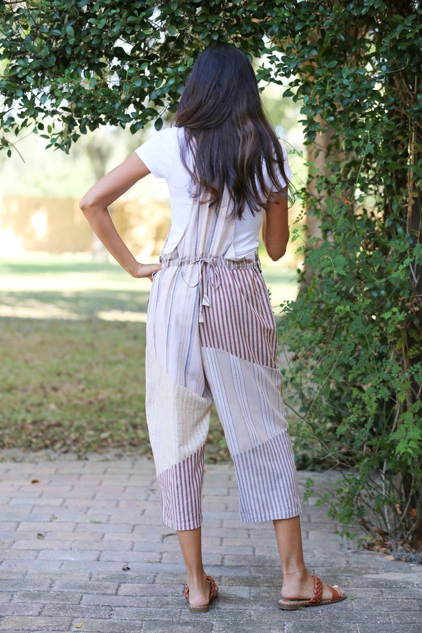 Ethereal Stripes Chic Patchwork Overalls / Jumpsuit