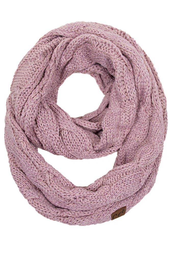 C.C Knitted Metallic Scarf: Teal/Teal
