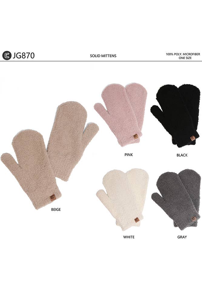Solid Mittens: Ivory