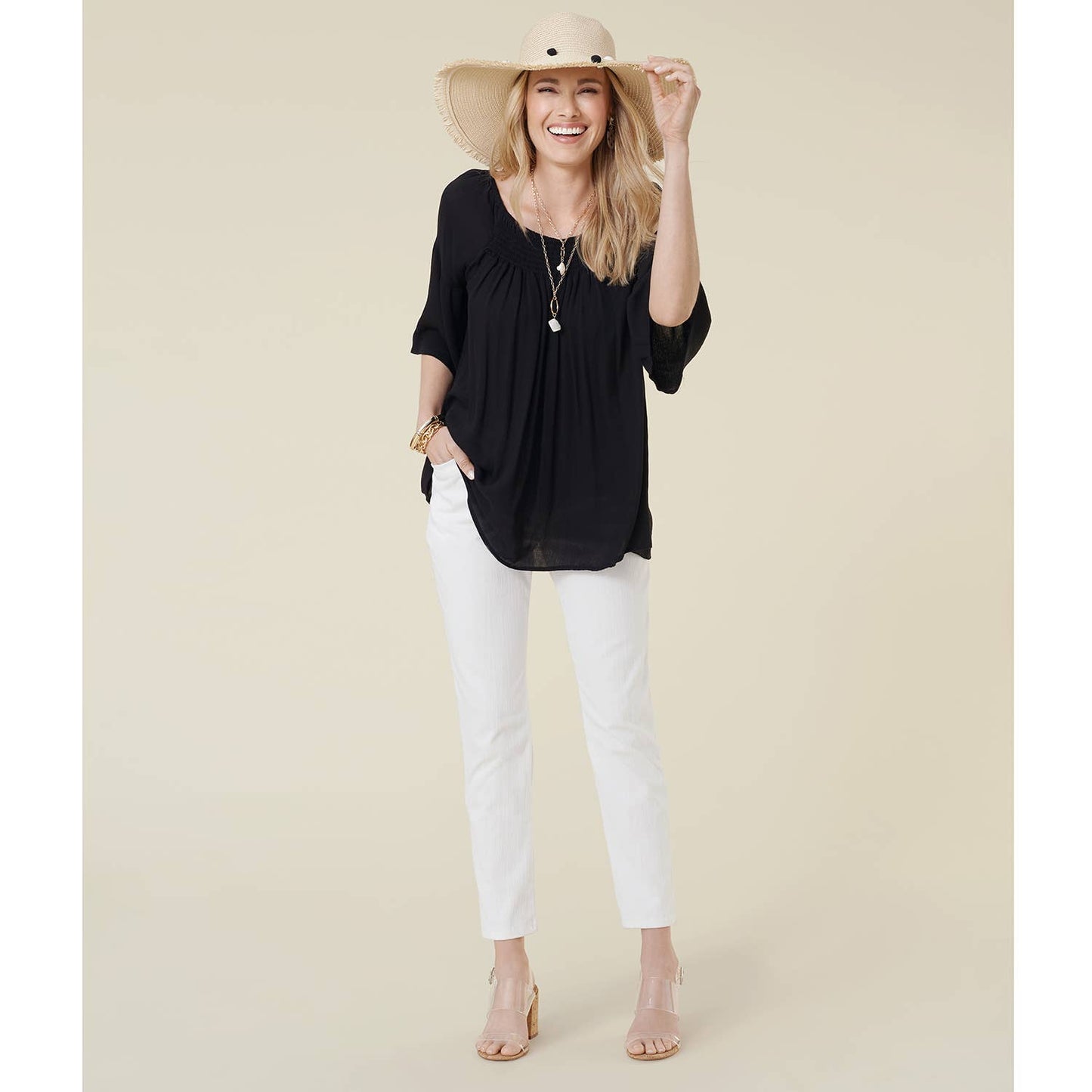 COCO + CARMEN - Cabo Pull On Pants: White / S/M