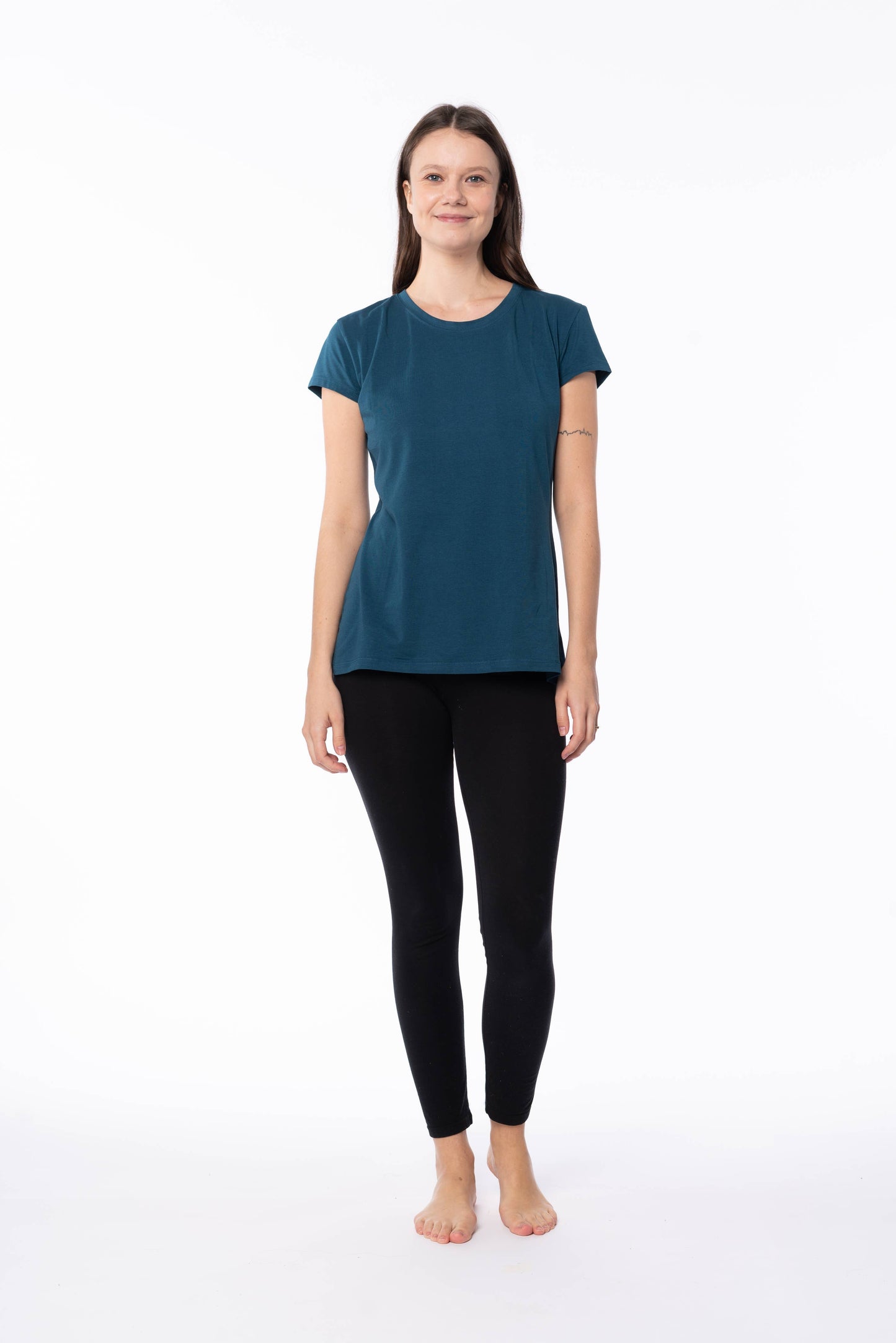 Women's Cotton Spandex Crew Neck Short Sleeve T-Shirt