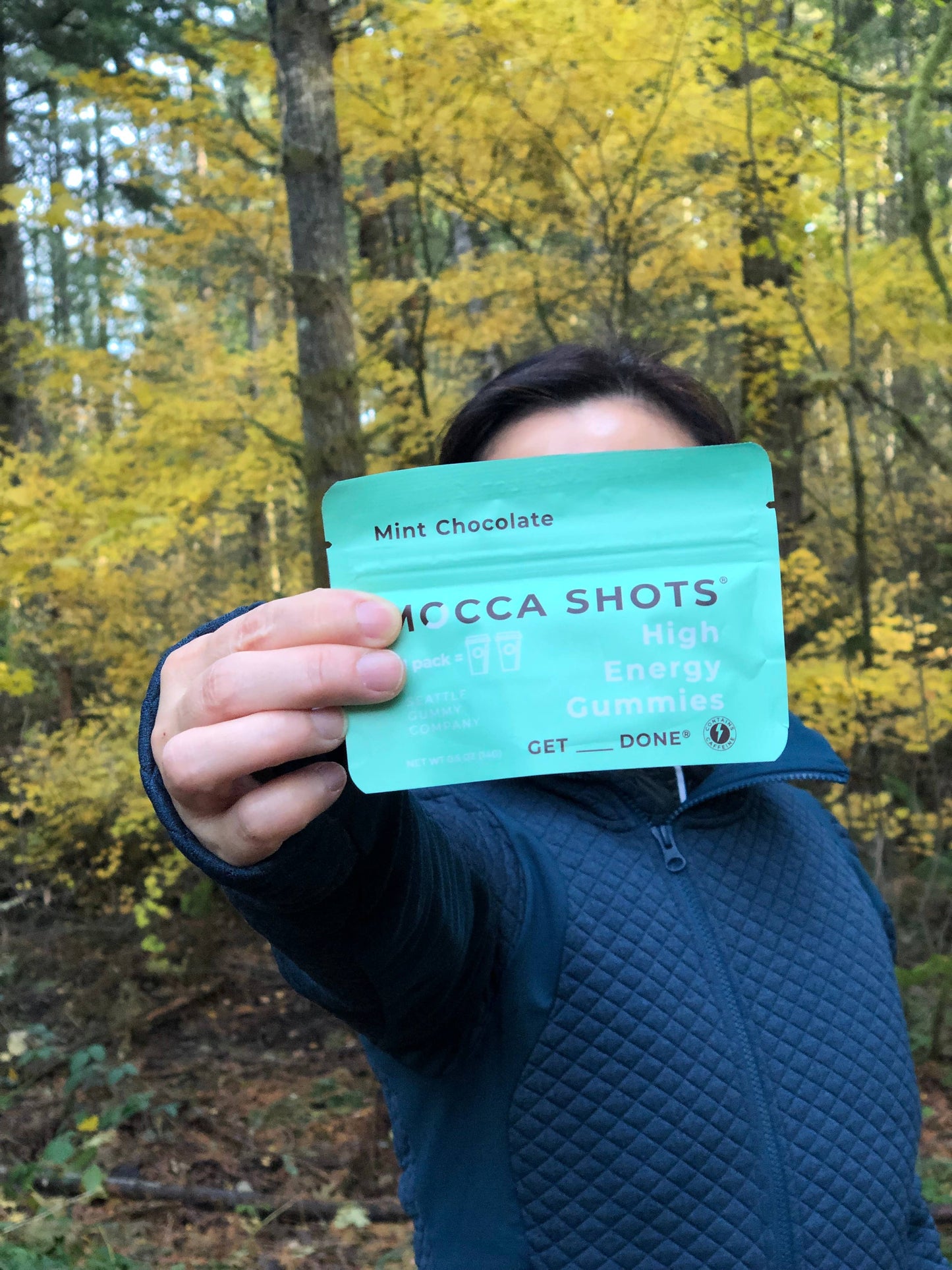 Mocca Shots Mint Chocolate Caffeine Gummy One Packet