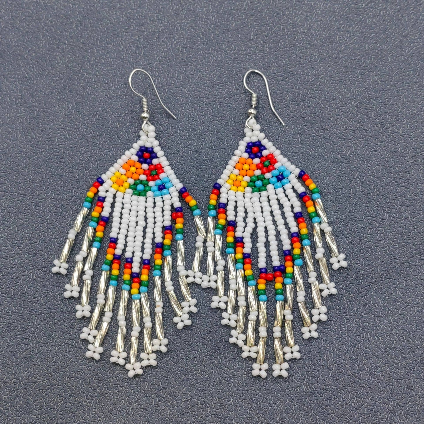 Boho Hand-woven Seed Beans Flower Fringe Earrings