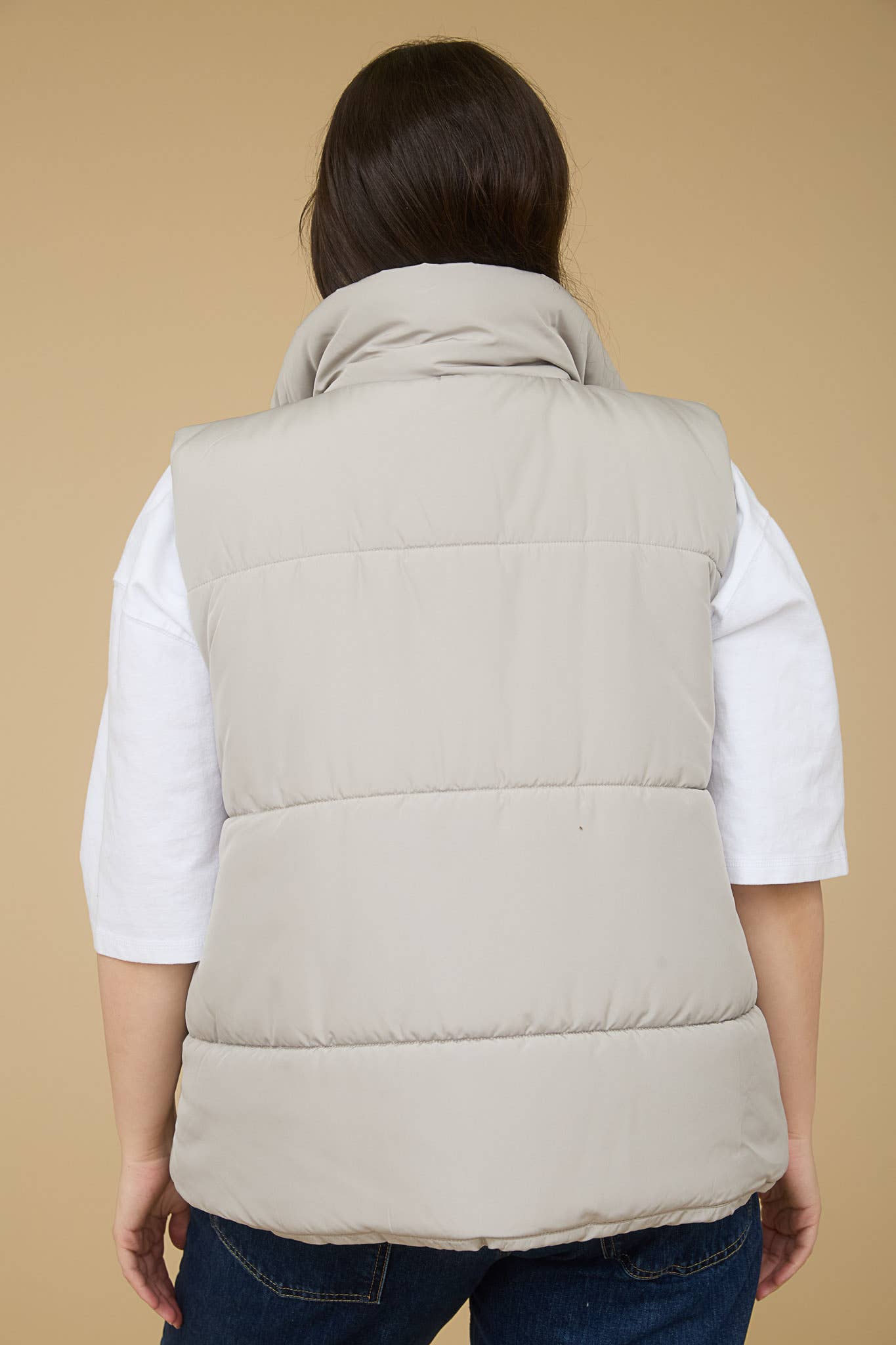 PLUS SOLID ZIP UP PUFFER VEST