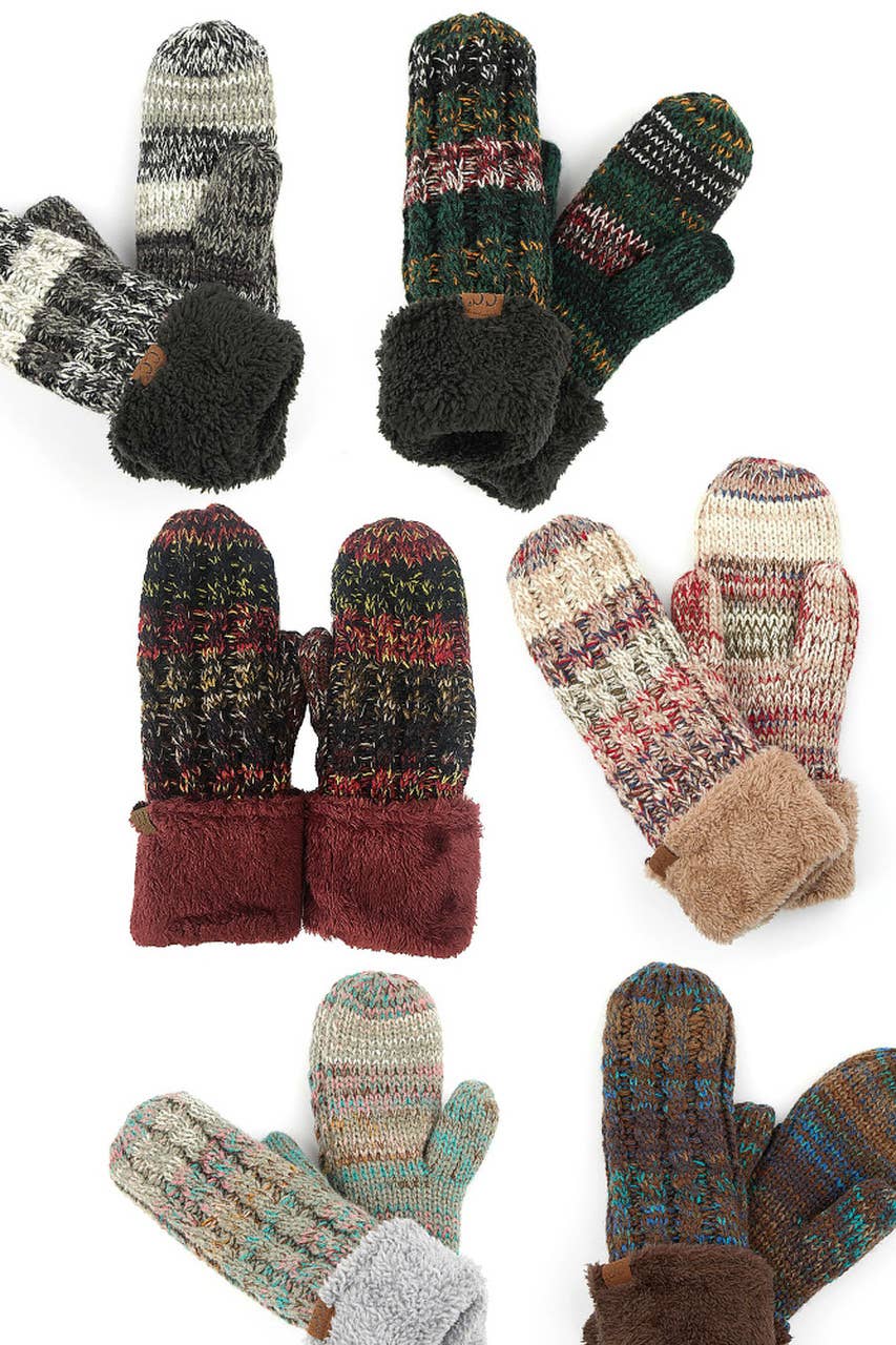 C.C Mitten Glove with Warm Lining Inside: Black