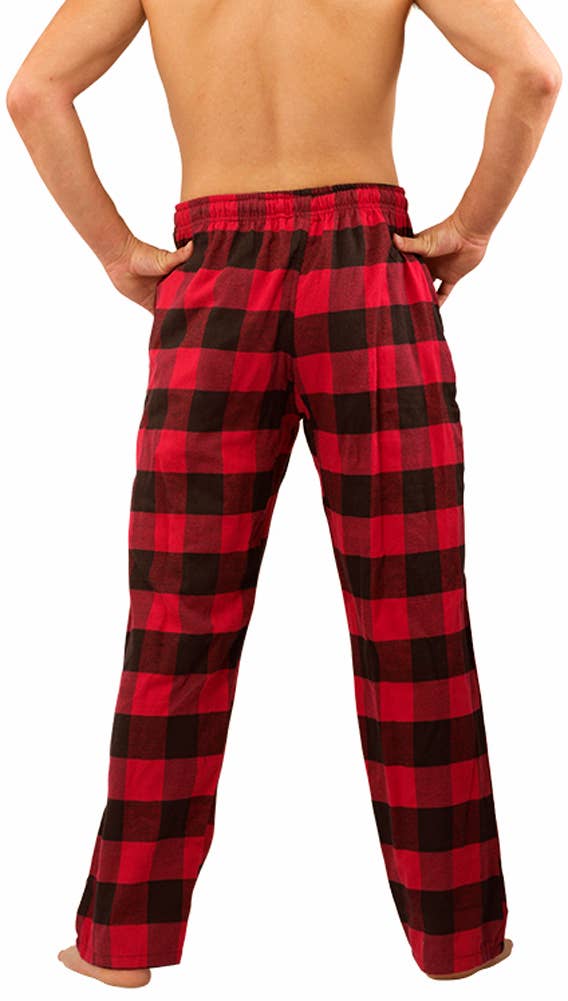 Norty Men Flannel Pajama Pant Red Buffalo Plaid: X-Large