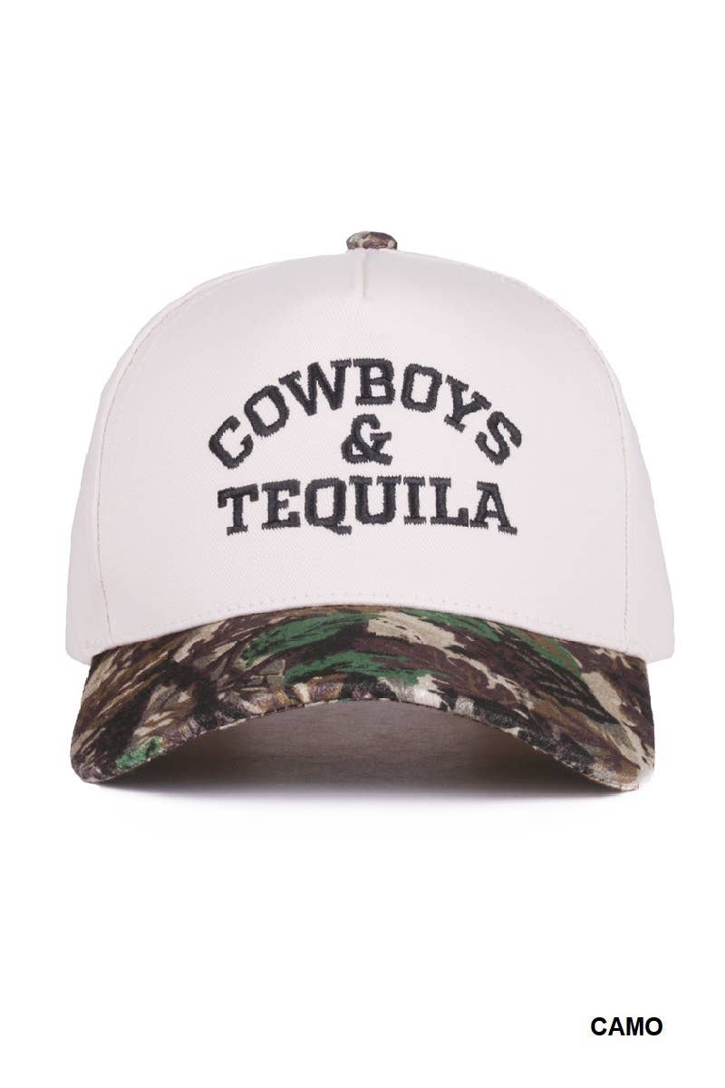 Cowboys And Tequila Two Tone Canvas Cotton Cap: FLORAL