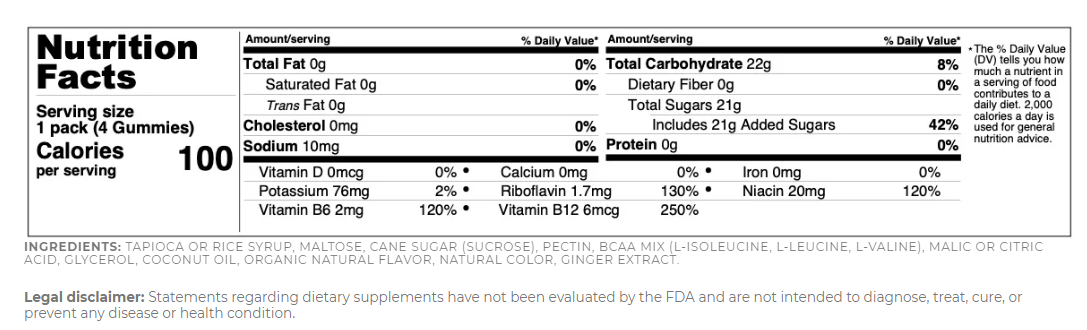 Post-Workout Recover Gummy Shots | Apple Ginger One Packet