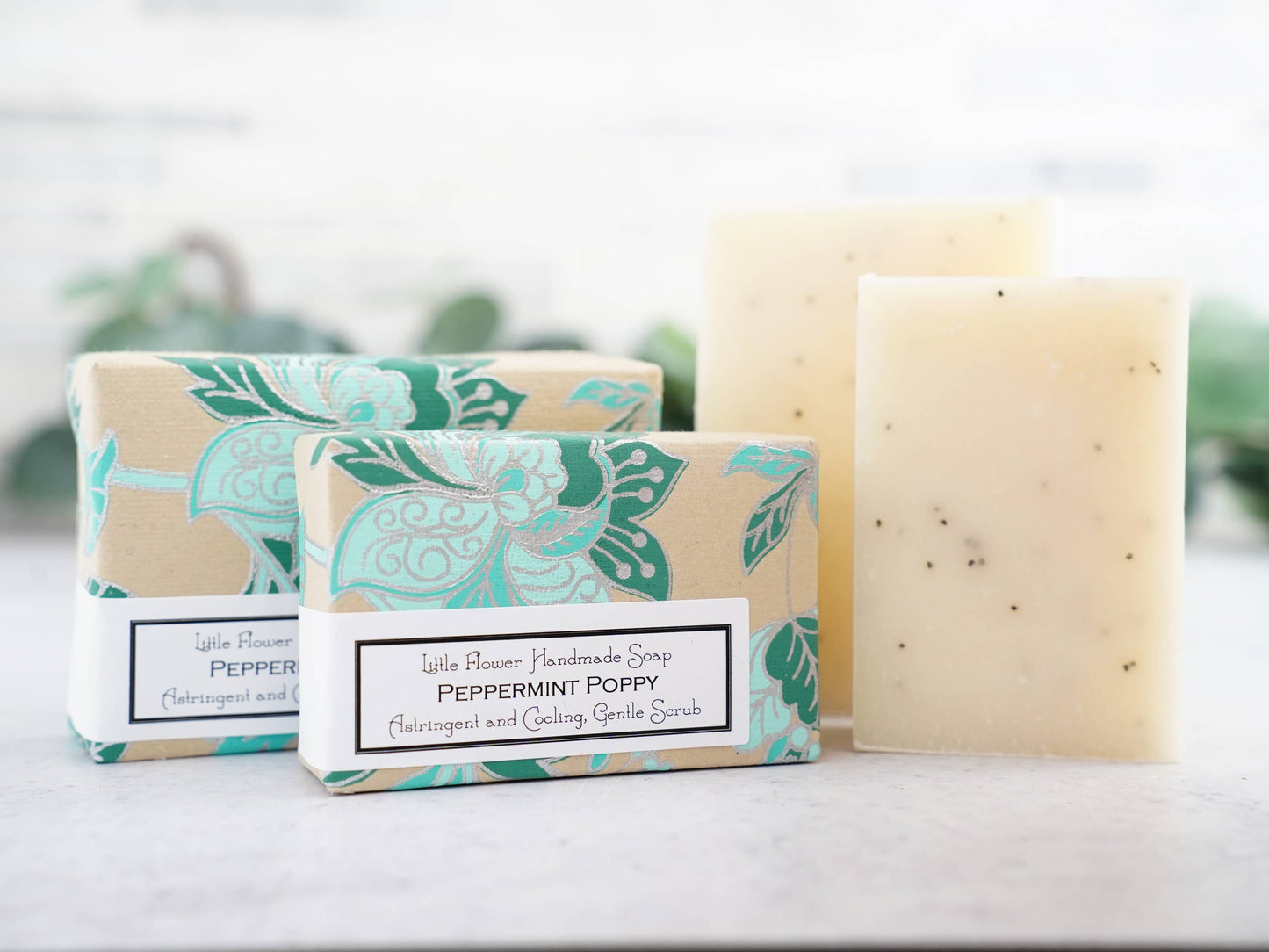 Peppermint Poppy (Eucalyptus) Handmade Soap: 3.5 oz