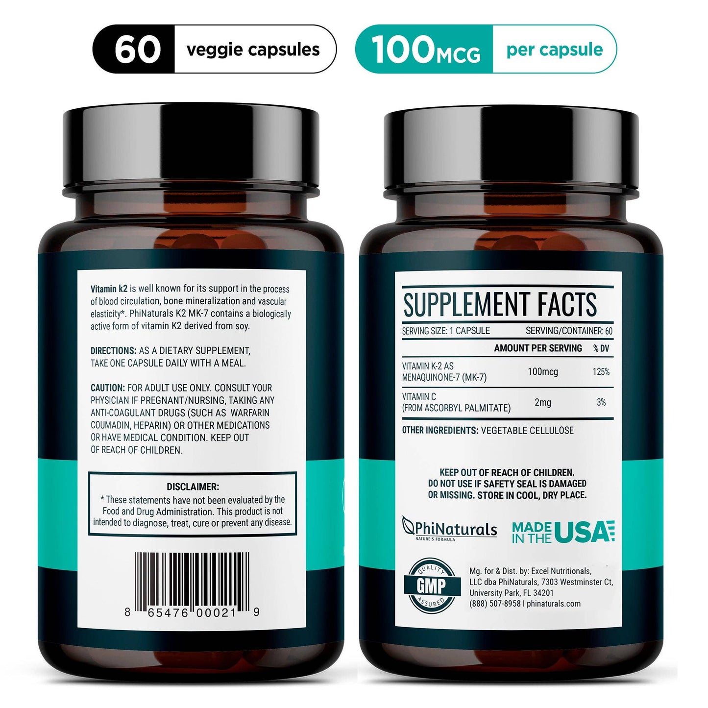 Vitamin K2 MK-7 100mcg Supplement