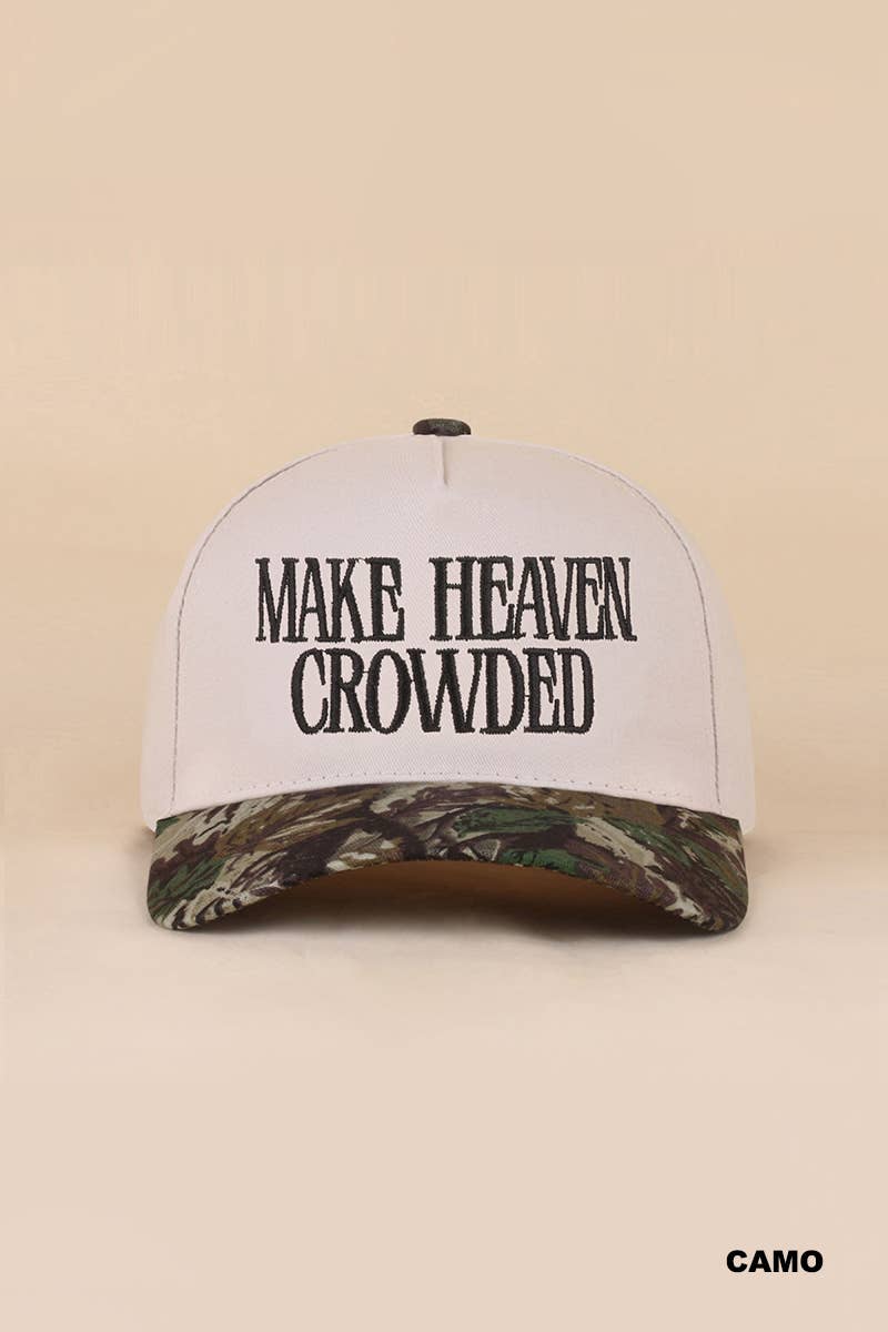Make Heaven Crowded Two-tone Canvas Cotton Cap: DK FOREST