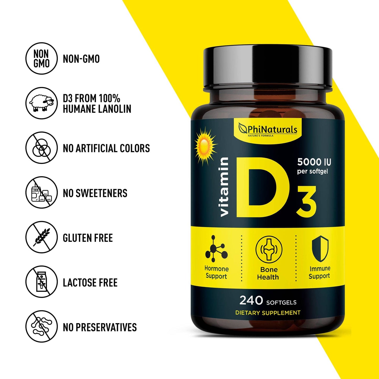 Vitamin D3 5000 IU (240 softgels)