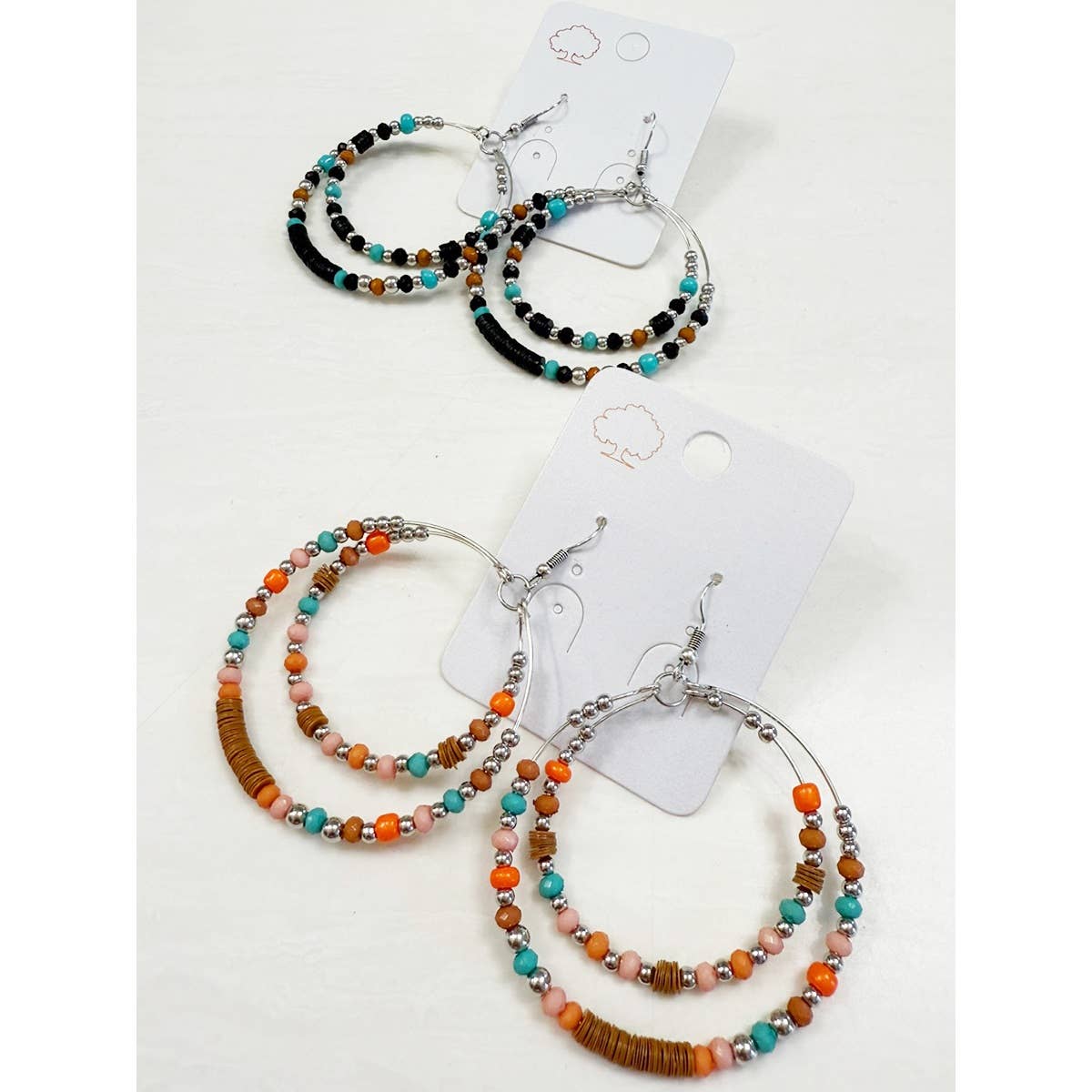 Bohemian Round Circle Hoop Dangle Drop Earrings