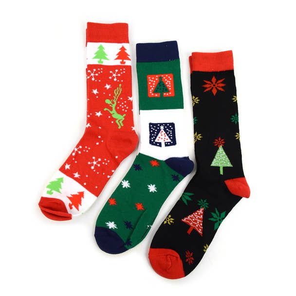 3 Pairs Pack Ladies Christmas Holidays Crew Sock