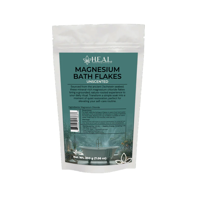 H.E.A.L. Magnesium Chloride Bath Flakes Unscented 7.05 oz
