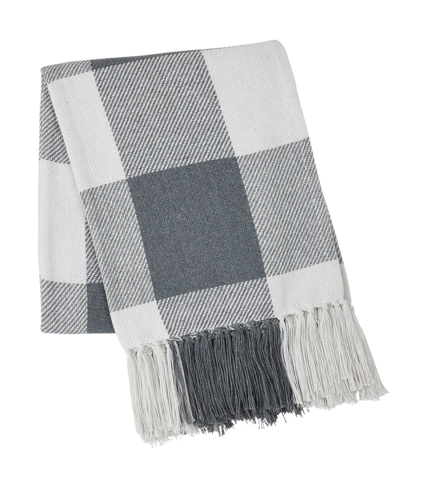 Annie Buffalo Check Grey Woven Throw 50x60