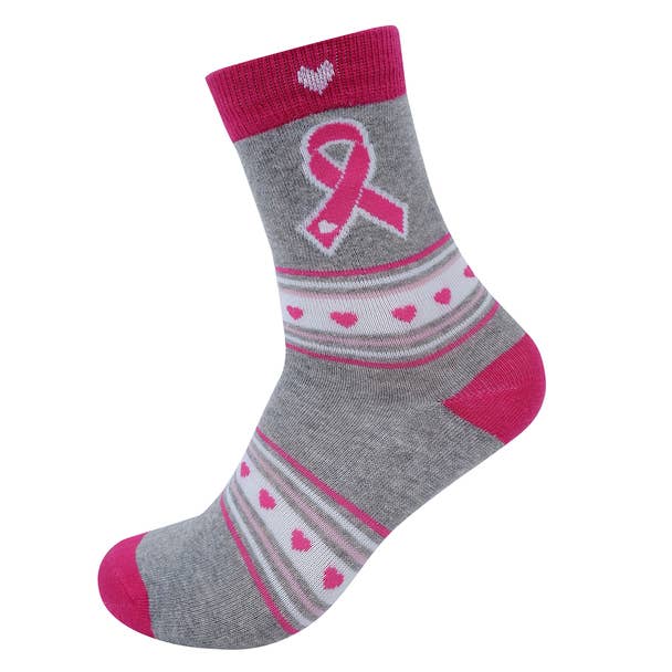 Women's Breast Cancer Ribbon Novelty Socks