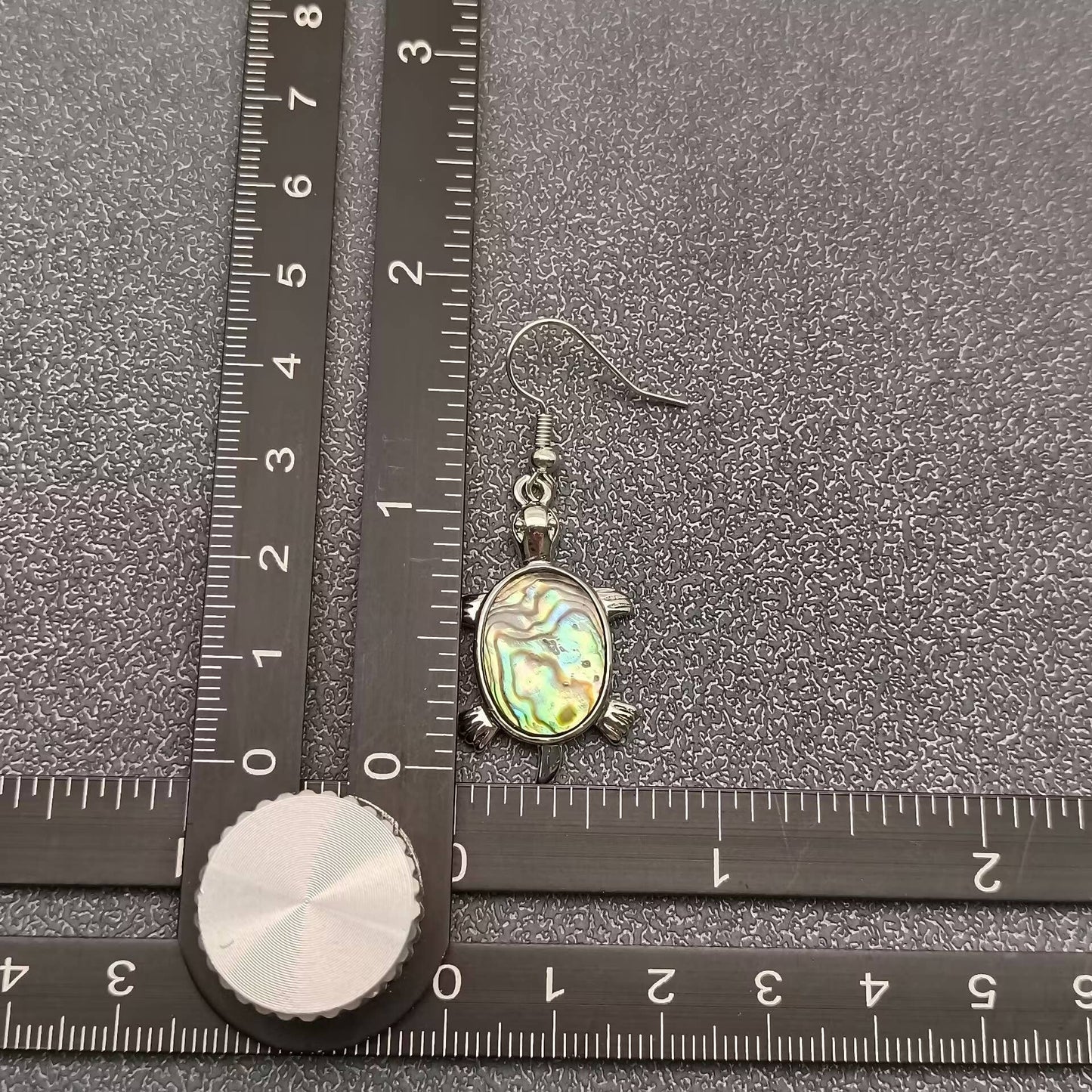 Natural Abalone Shell Turtle Charm Dangle Earrings