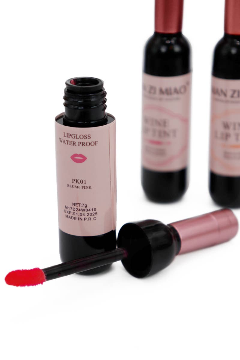 Wine Matte Waterproof Lip Gloss Souvenir - 24 Pcs