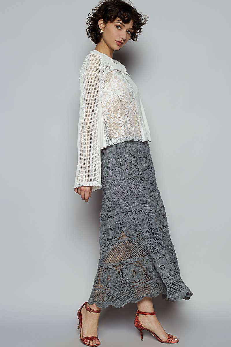 Various stitch pattern crochet roomy fit skirt