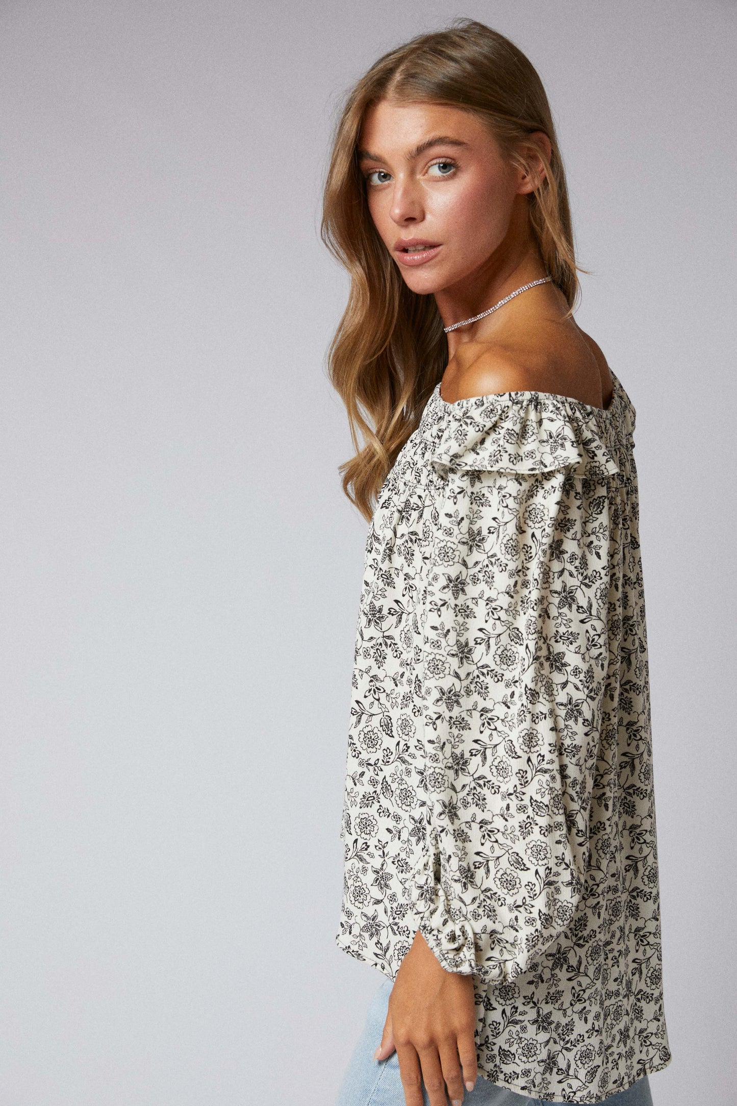 Ruffle Peasant Hi Low Top