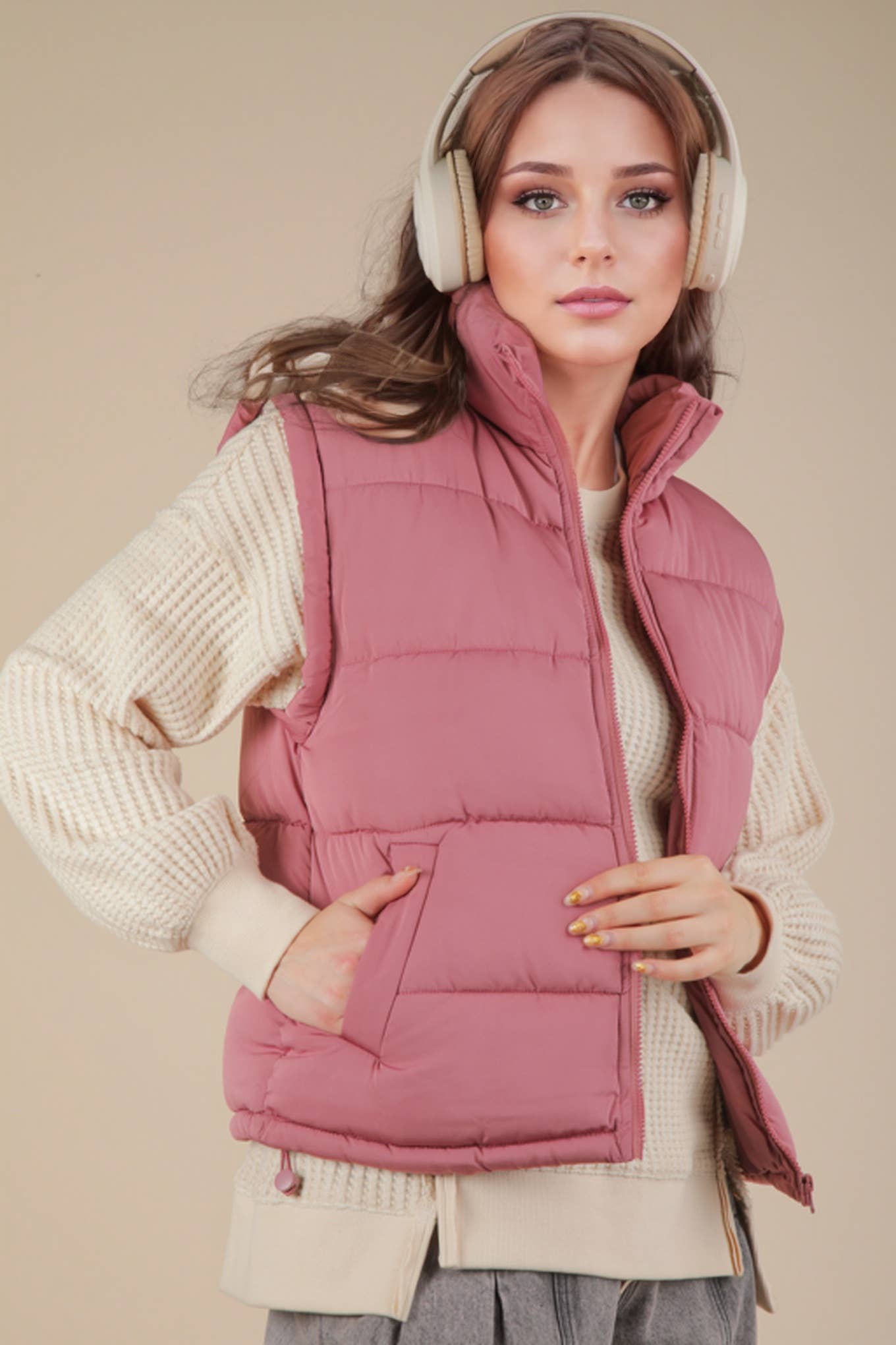 High Neck Casual Comfy Puffer Vest