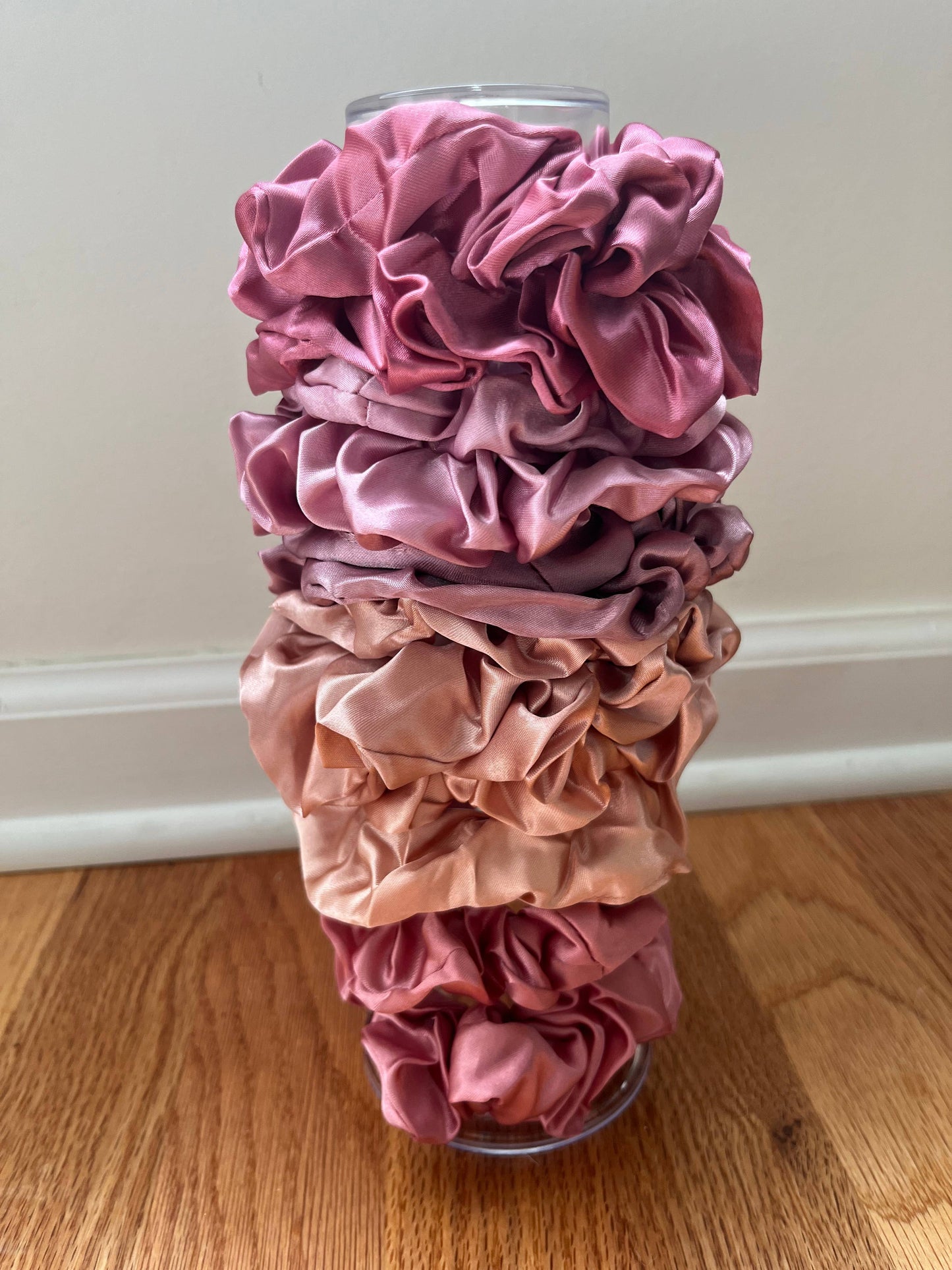 Hair Scrunchies - Pink Spring Tulip