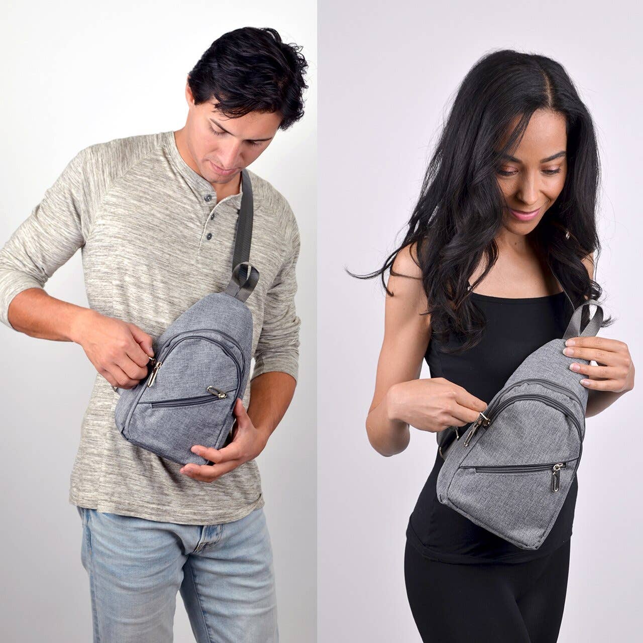 Crossbody Sling Bag: Charcoal