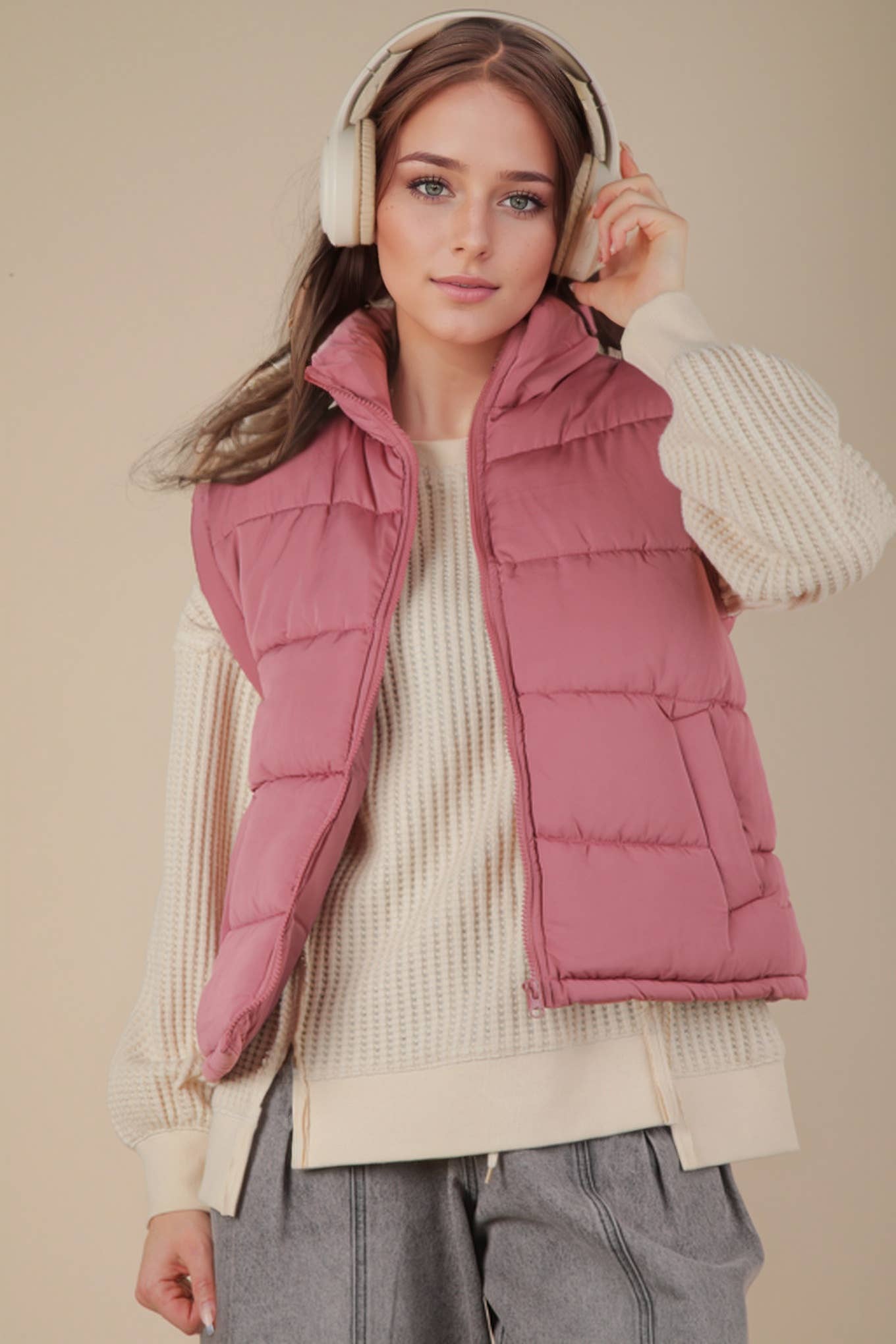 High Neck Casual Comfy Puffer Vest