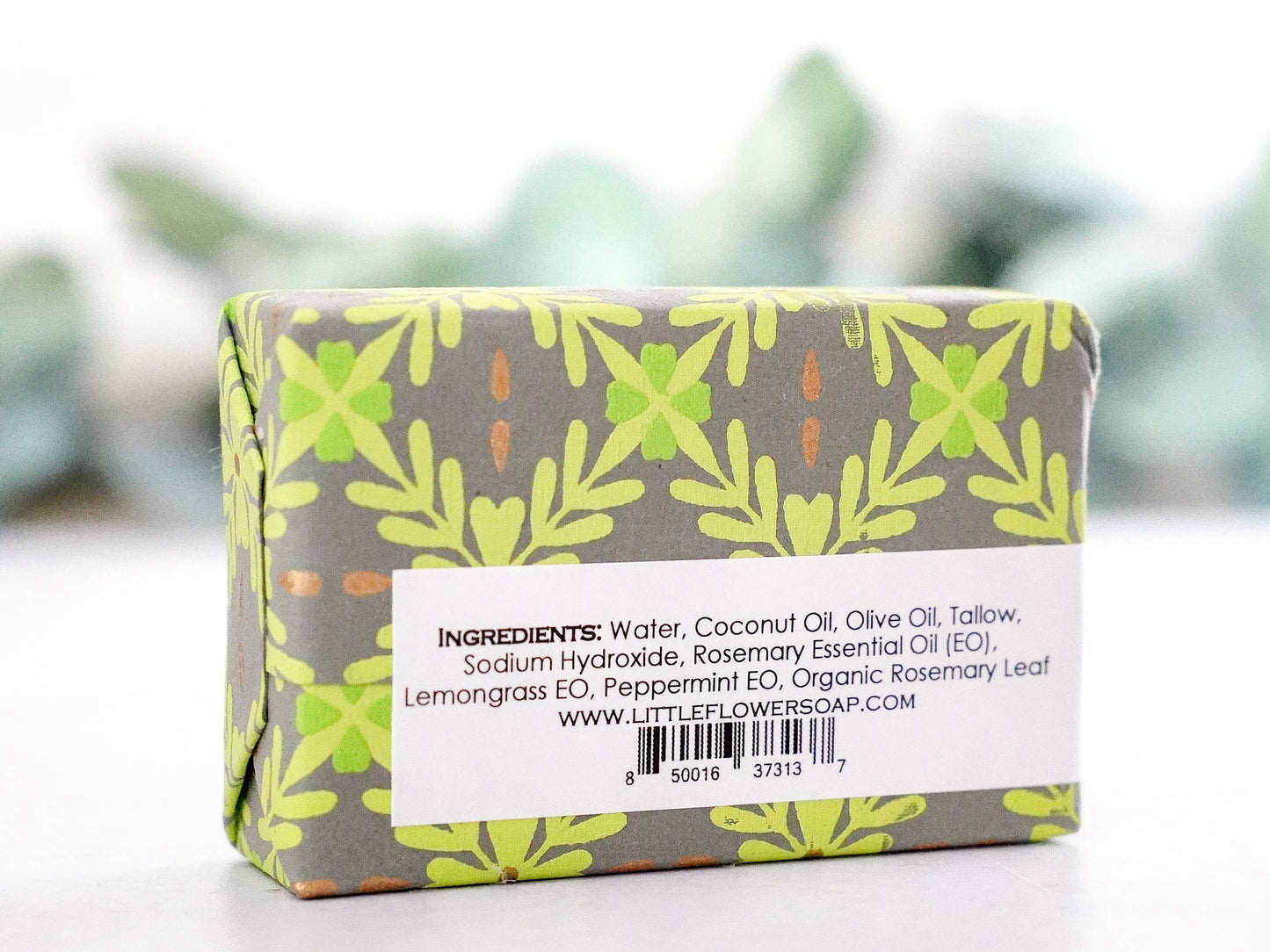 Rosemary Lemon Mint Handmade Soap: 3.5 oz