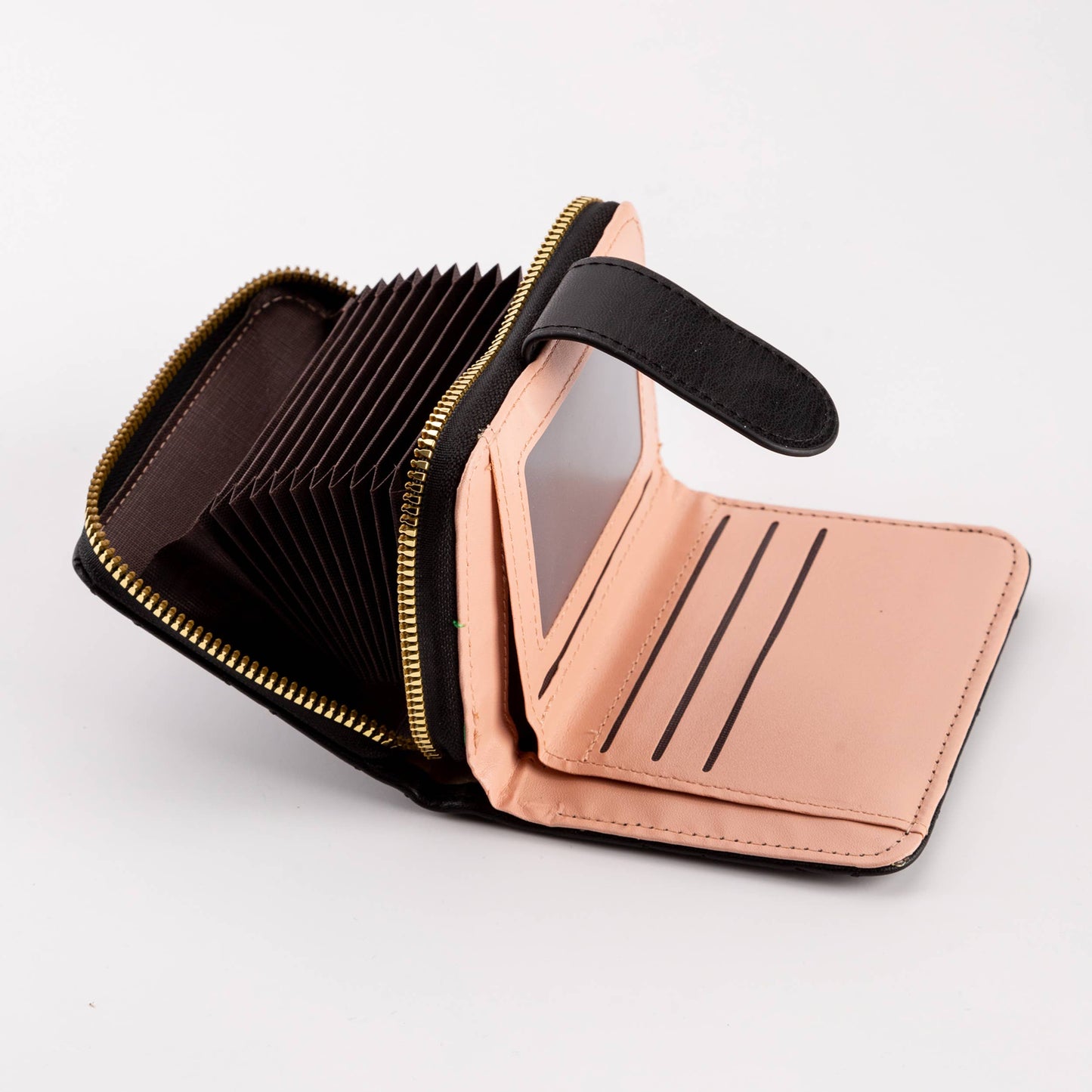 Diamond-Stitched Pattern Multi Slot ID Window Wallet
