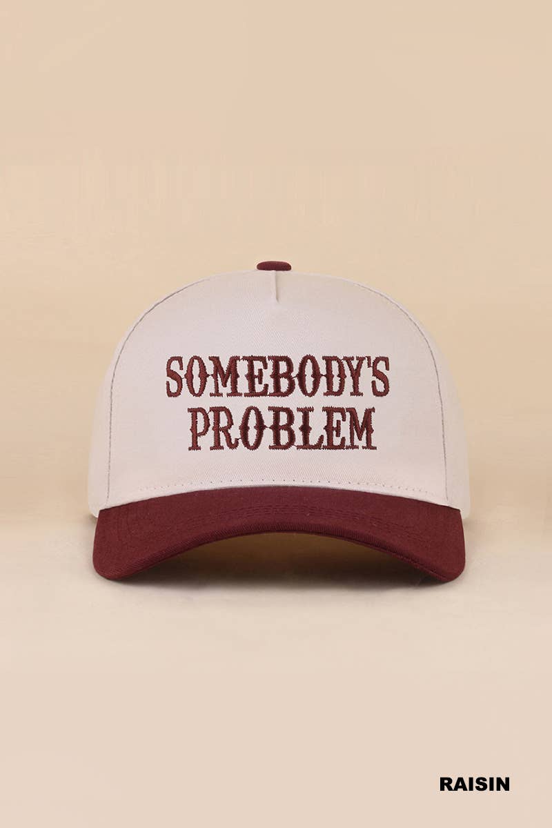 Somebody's Problem Two Tone Canvas Cotton Cap: DK FOREST
