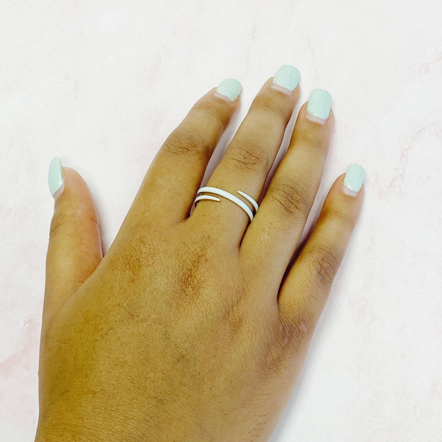 Never Fade Color Swirl Ring: White