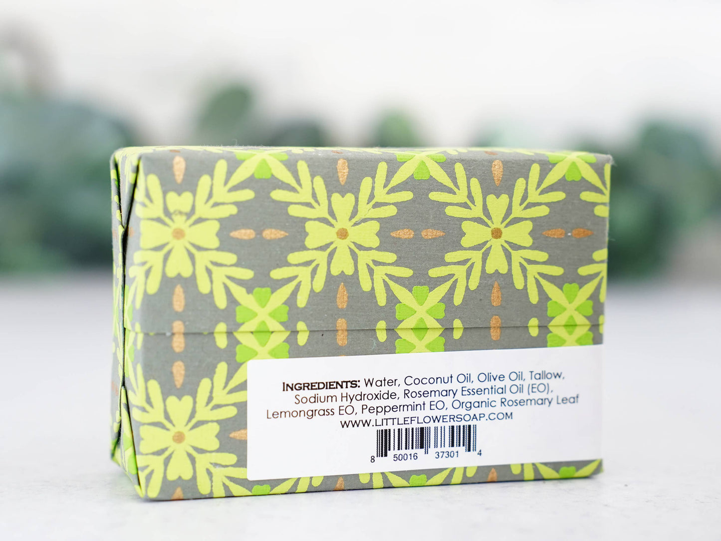 Rosemary Lemon Mint Handmade Soap: 3.5 oz