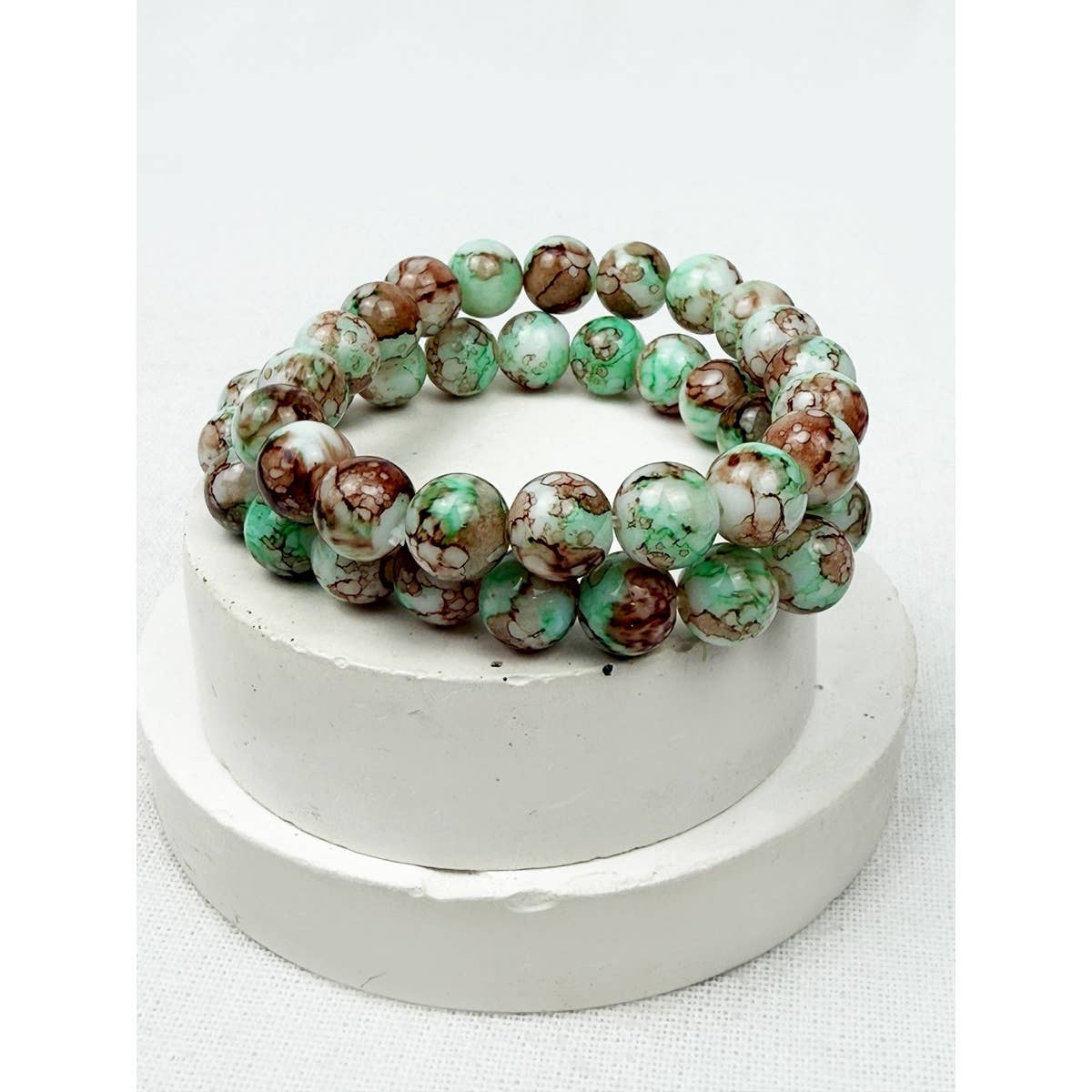Multi Tone Beaded Stretch Glass Bracelets