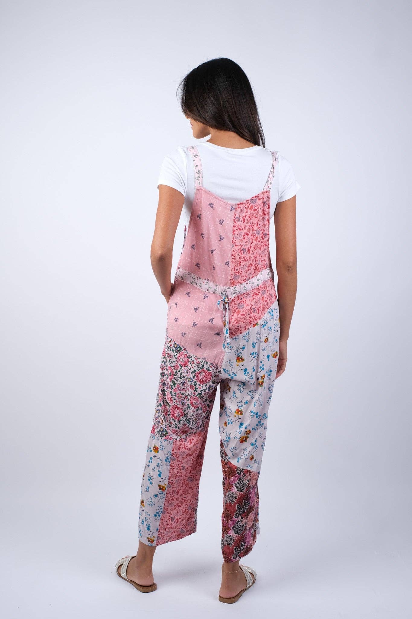 Petal Harmony Patchwork Chic Overalls / Jumpsuit