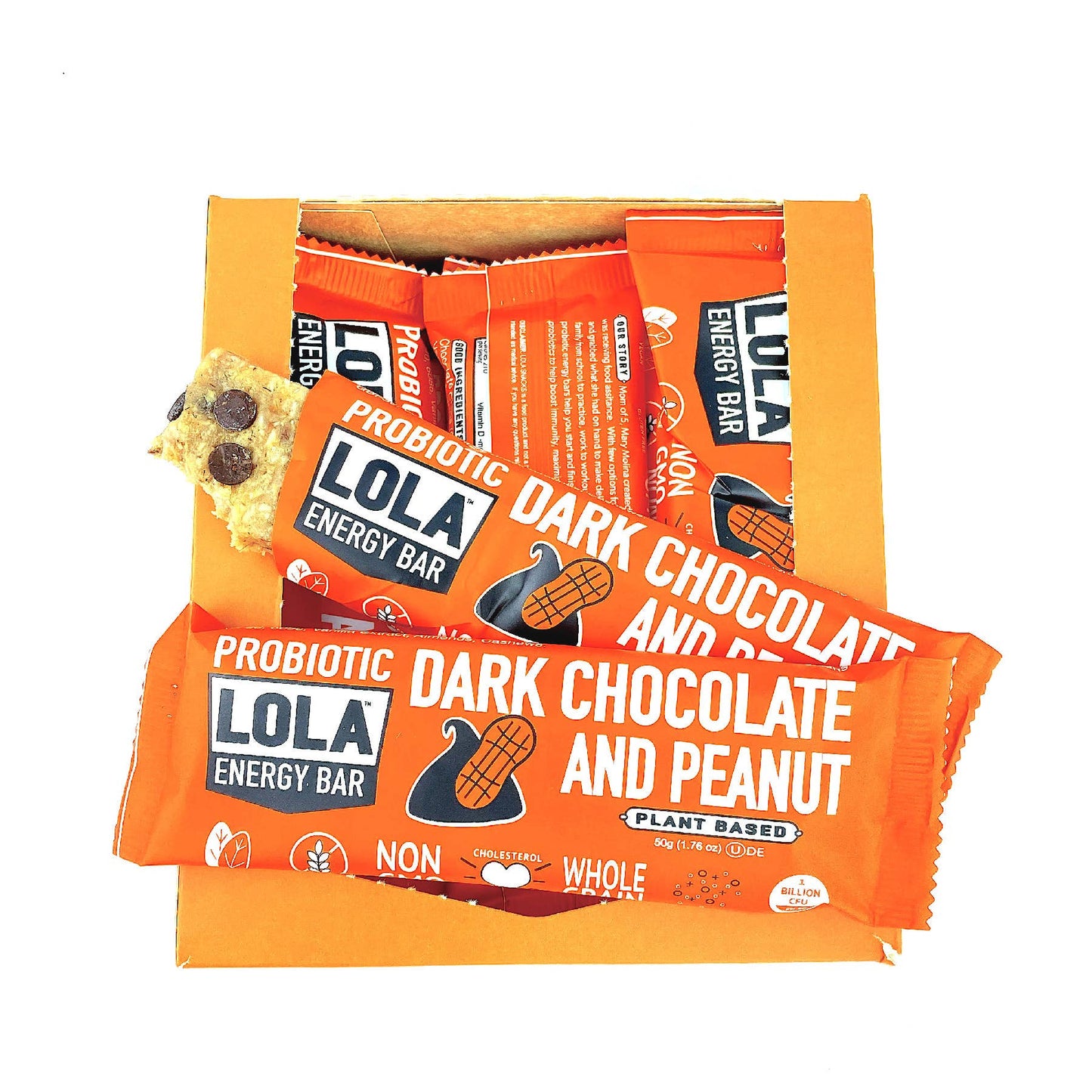 LOLA SNACKS - Dark Chocolate Peanut Probiotic Energy Bar